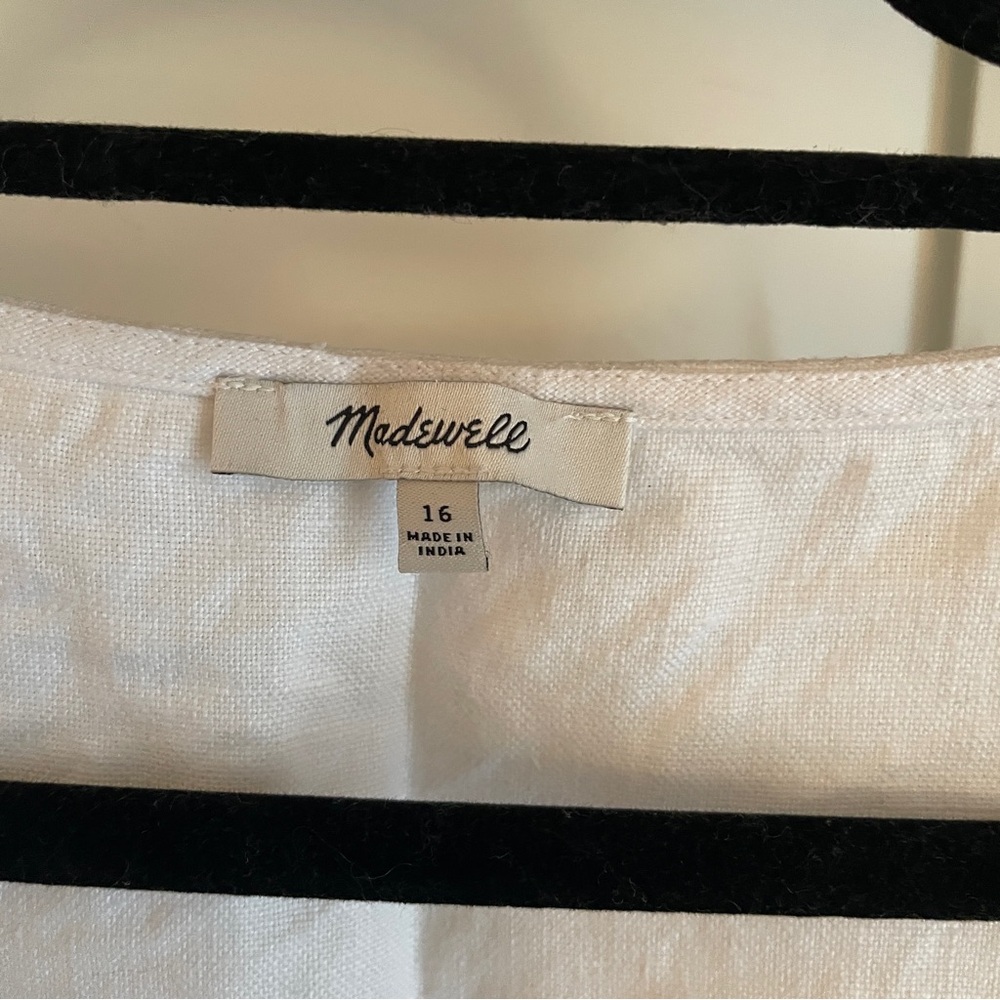 Madewell Button-Front Midi Sheath Dress in Linen - Picture 7 of 8
